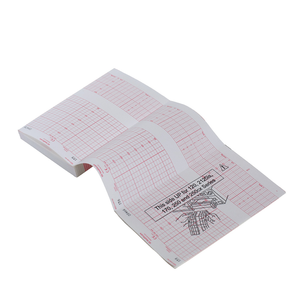 Paper Fetal Monitoring Fetal Diagnostic Monitor Recording Paper GE Thermal Paper 8-1/2 X 11 Inch Z-Fold Red Grid (160/PK 40PK/CS) by GE Healthcare  ID 2104907-001
